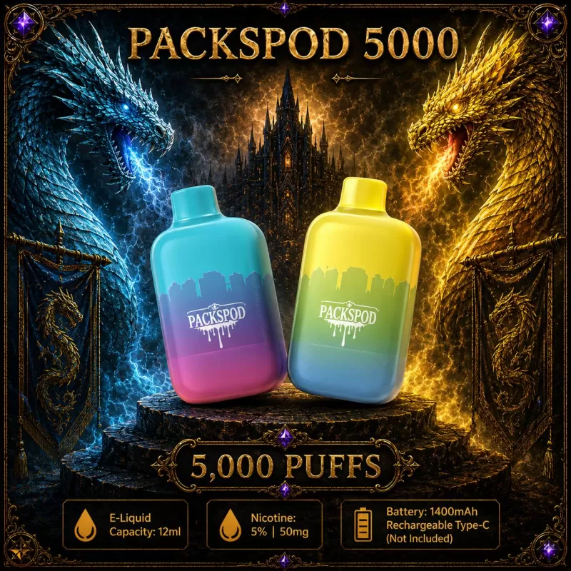 Packspod 5000 - Strawberries & Cream - Vapeciga