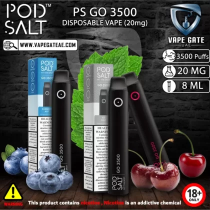 PS GO 3500 DISPOSABLE VAPE (20mg) - Cherry Ice / 20 mg