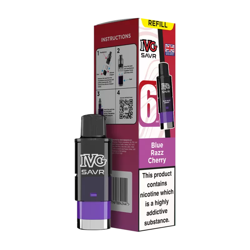 Blue Razz Cherry IVG SAVR Refill Pack - 20mg - Vape Product (036FBD)