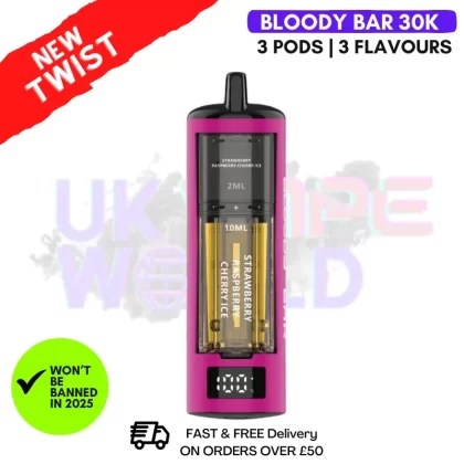 Strawberry Raspberry Cherry ICE Bloody Bar 30K Triple-Twist Kit