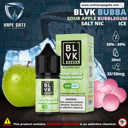 SOUR APPLE BUBBLEGUM ICE - BLVK BUBBA SALTS - 30ML