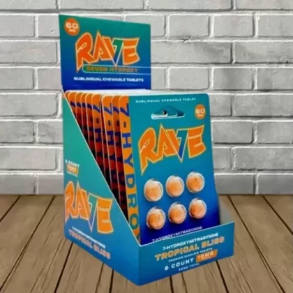 Rave Kratom 7-Hydroxy Extract Tablets Full Case 10ct - Vape Store
