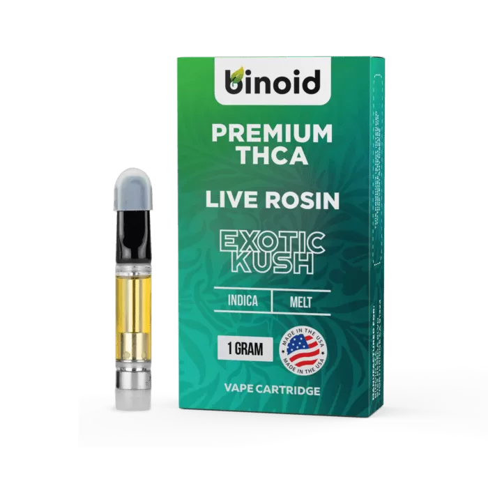 Binoid THCA Vape Cartridge – 1G – Live Rosin – Exotic Kush | Rokin