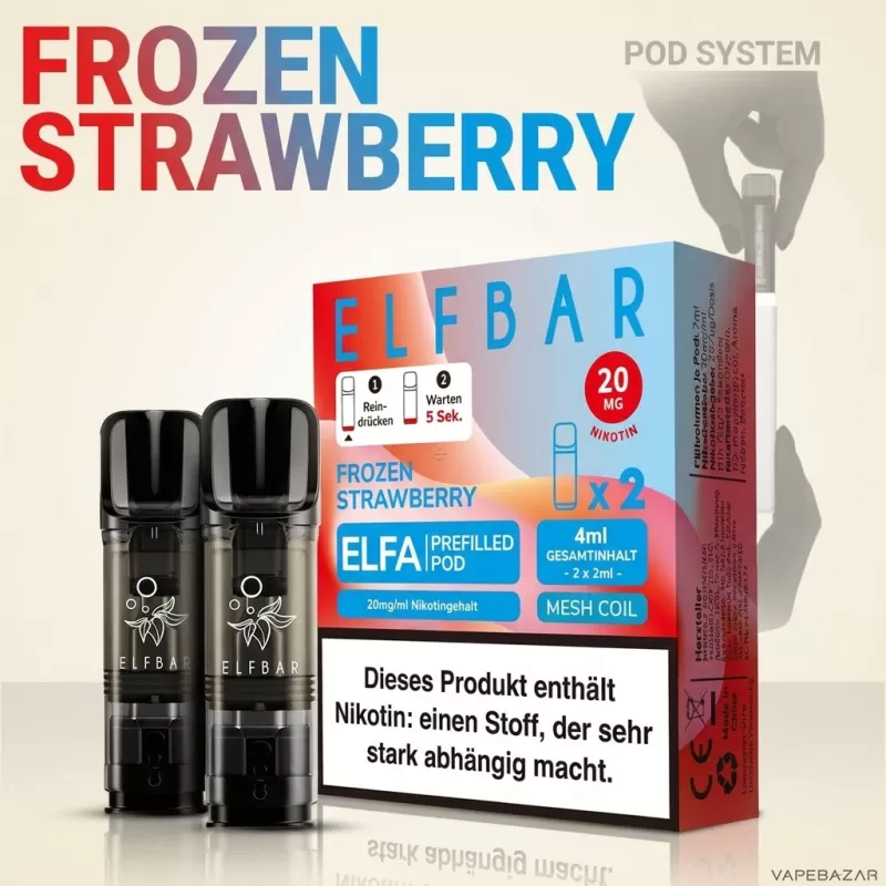 ELFBAR ELFA Pods Frozen Strawberry 20mg – 2er Pack - Elf Bar; Ice, Erdbeere; 20mg/ml (3B3293) - Image 2