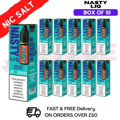 Tobacco Menthol – NastyLiq Nic Salt Box Of 10