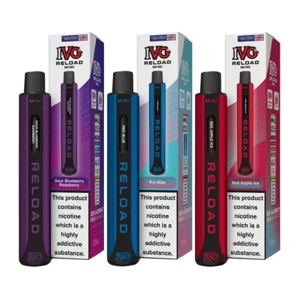 IVG Reload Mini Prefilled Pod Kit - Flavour#Blue Raspberry Ice>Blue Razz Cherry>Blue Razz Soda>Cherry Ice>Classic Menthol>Fizzy Cherry>Grape Ice>Kiwi Passinfruit Guava>Lemon & Lime>Pineapple