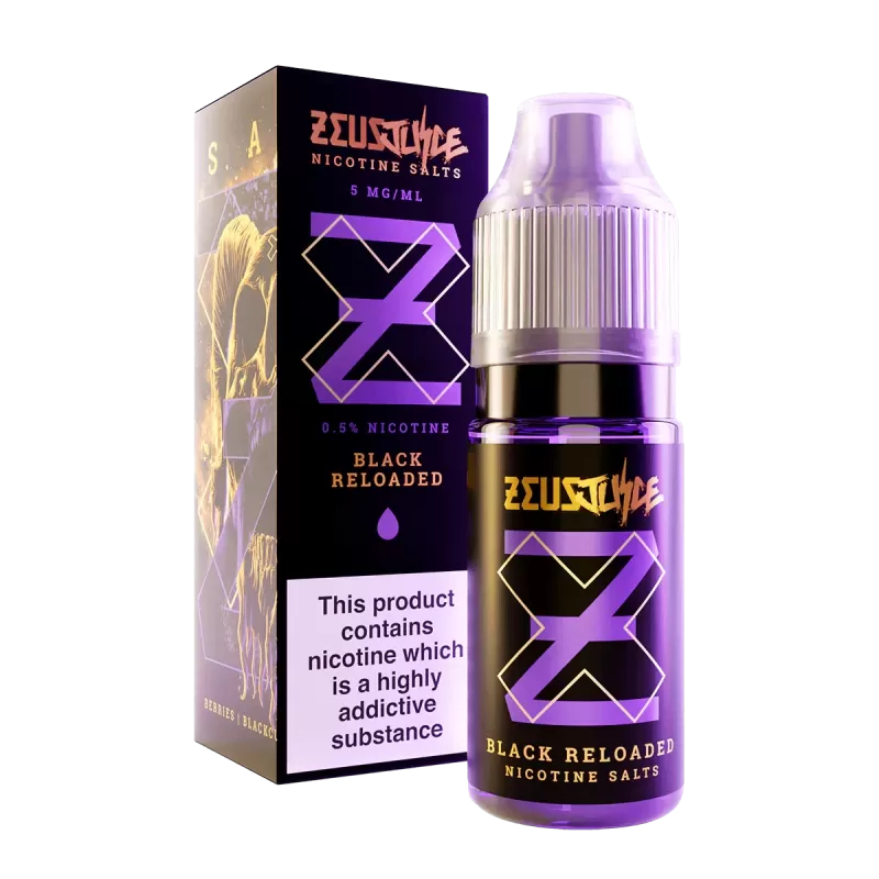 Black Reloaded Nic Salt By Zeus Juice - 5MG - Image 2