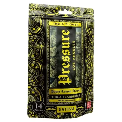 Pressure LA Premium THCa Teardrops Flower Packs 14g Super Lemon Diesel – Sativa