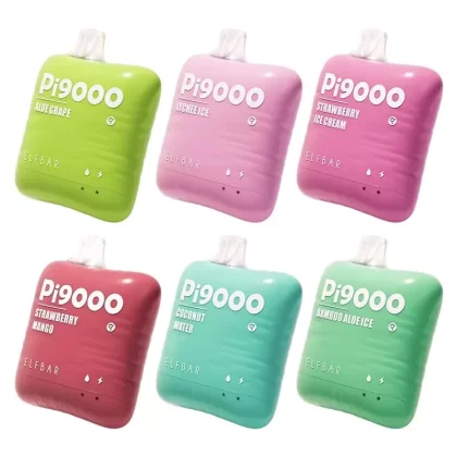Elf Bar Pi 9000 Disposable Pod 19ml - Flavor#Pomegranate Berry>Watermelon Ice>Double Apple>Lychee Ice>Strawberry Ice Cream (414A4B)