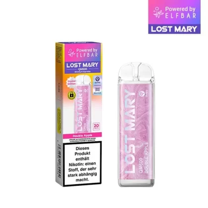 Elfbar Lost Mary QM600 – Double Apple - Nikotin-Benzoat / Aromen / Propylenglykol / pflanzliches Glycerin / 20mg/ml / ca. 600 / 360 mAh