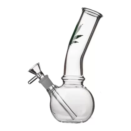 8″ Glass Bong with Leaf