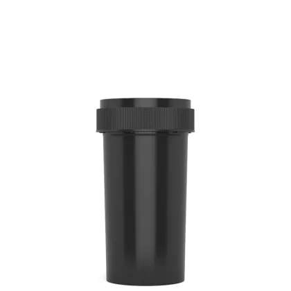 Child Resistant | Black Reversible Cap Vials | 40dr – 10g – 150 Count