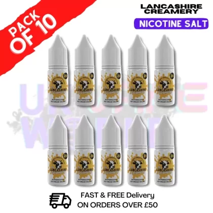 Butterscotch ICE Cream Deluxe Lancashire Creamery NicSalt Box Of 10