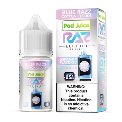Pod Juice X RAZ Salt - Blue Razz Cotton Clouds - 30ML E-Liquid - 20MG
