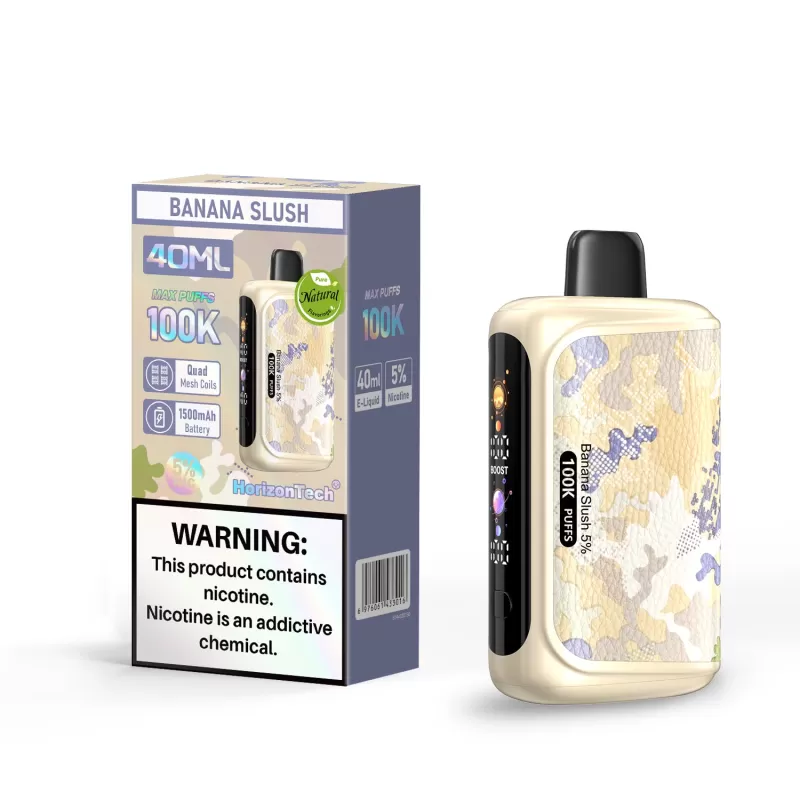 Made in Indonesia | HorizonTech 100K "Slush Series" Disposable Device - 100,000 Puffs - Banana Slush - Image 2