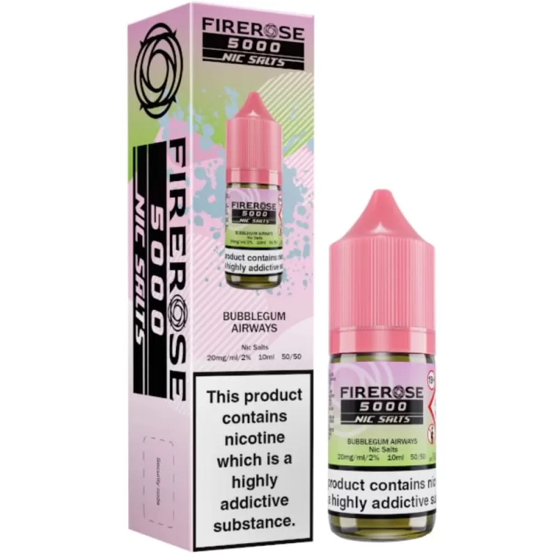Bubblegum Airways Nic Salt E-Liquid Firerose 5000 by ELUX (10ml) - 20mg