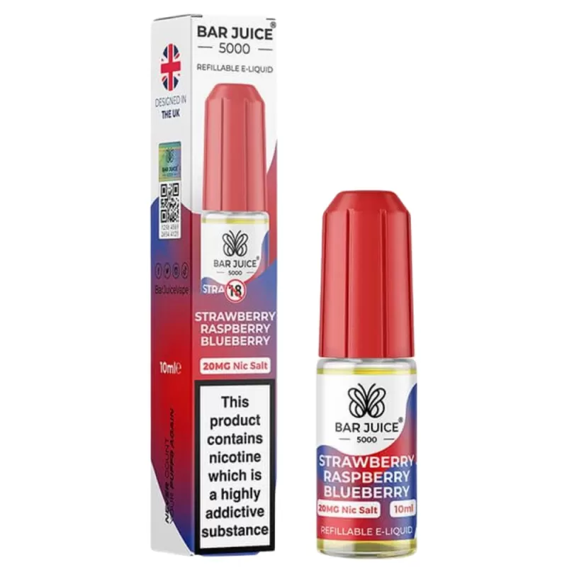 Strawberry Raspberry Blueberry Nic Salt E-Liquid by Bar Juice 5000 (10ml) - 20mg