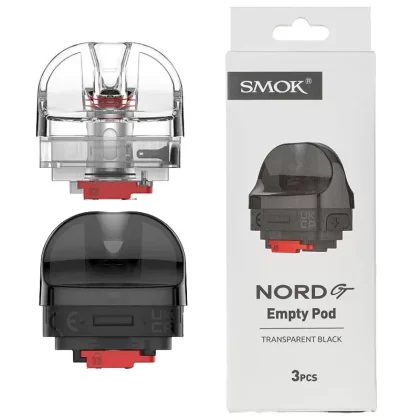 Smok Nord GT Replacement Pod – 3 pack - Pod#Transparent Black>Transparent Clear
