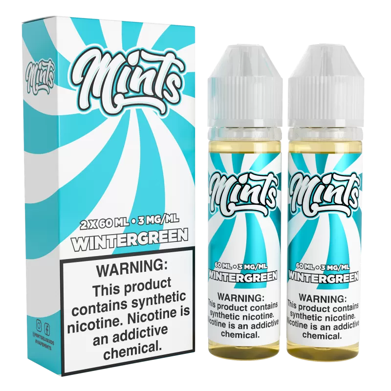 Mints Vape Co - Wintergreen - 120ML E-Liquid (Twin 60ML Pack) - 3MG