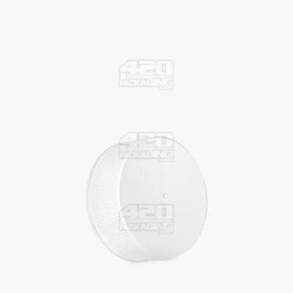 Child Resistant | Ribbed Push Down and Turn Plastic Caps w/ Foil Liner | 38mm – Matte White – 320 Count