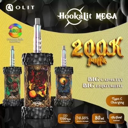 OLIT HookaLit MEGA 200K Puff Disposable E-Hookah - 200,000 Puffs - Mint Frost