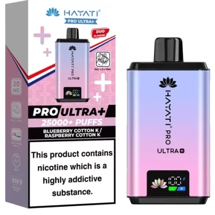 Hayati Pro Ultra Plus 25000 Prefilled Pod KitBlueberry Cotton K + Raspberry Cotton K