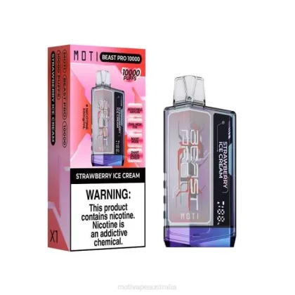 MOTI vape Canberra – MOTI Beast Pro Disposable Vape (5%, 10000 Puffs) Strawberry Ice Cream 6422T50