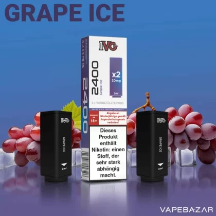 IVG 2400 – 4 Pod System – Prefilled Pods (2 Stk.) – Grape Ice
