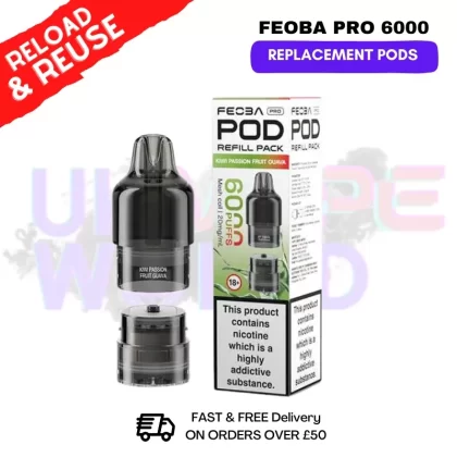 Kiwi Passionfruit Guava FEOBA Pro 6000 Replacement Pods