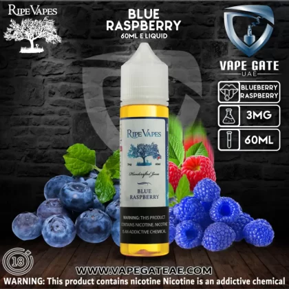 Blue Raspberry - 60ml E liquid by Ripe Vape - 3 mg / 60 ml