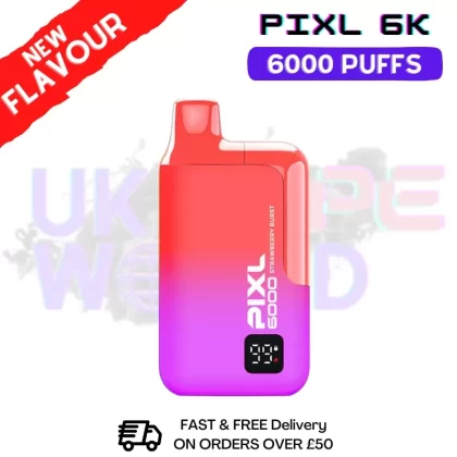 Strawberry Burst Pixl 6000 6K Puff Disposable Bar – Only £9.99