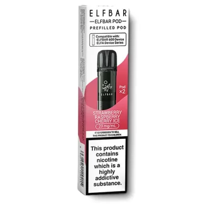 Strawberry Raspberry Cherry Ice Elfbar 600 Prefilled Pods - 20 mg/ml