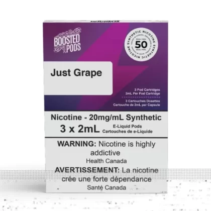 Boosted pods STLTH Compatible – Just Grape – 50MG HIT – Synthetic Nicotine