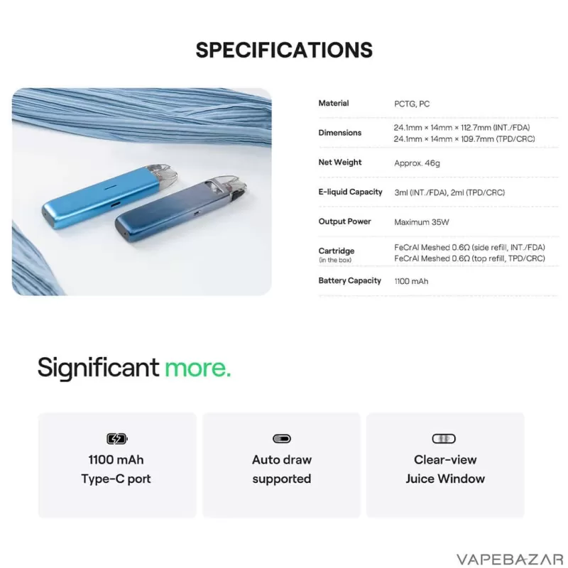 Uwell Caliburn G4 Mini Kit – Paddy Green - Vape Product (C48C76) - Image 2