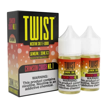 TWIST Nicotine Salt E-Liquid - Crimson Crush No.1 - 60ML E-Liquid (Twin 30ML Pack) - 35MG