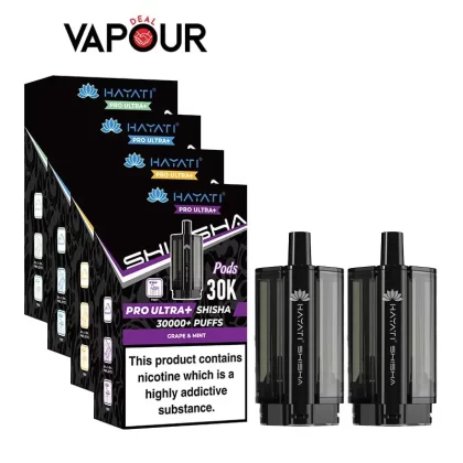 Hayati Pro Ultra Plus Shisha 30K Pods - Grape & Mint / Grape & Mint