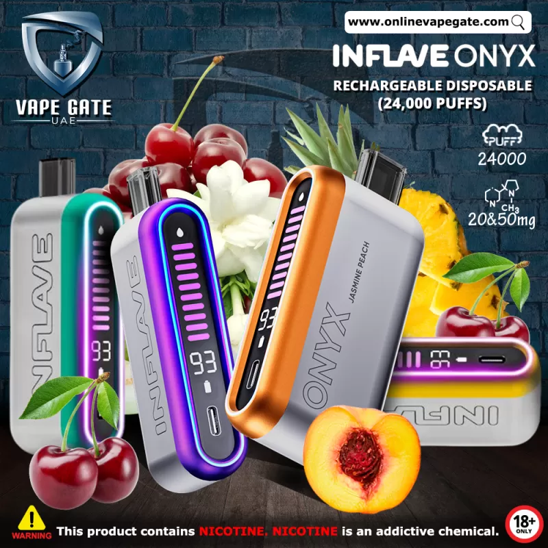 Inflave Onyx Rechargeable Disposable Vape (24,000 Puffs) - Raspberry Cola / 20 mg