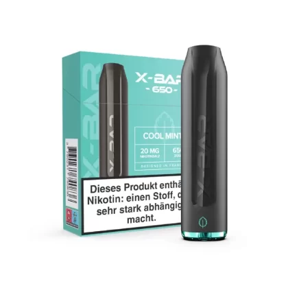 X-BAR Mini – Cool Mint - 500 mAh / Nikotin-Benzoat / Propylenglykol / Aromastoffe / Glycerin