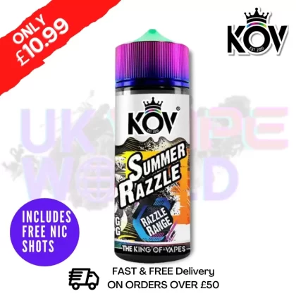 Summer Razzle Range KOV 100ML Eliquid Shortfill E Juice