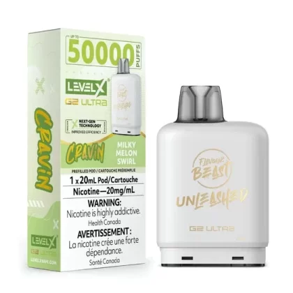 Flavour Beast Level X G2 Ultra Pod – 50k Puffs – Cravin’ Milky Melon Swirl - Ecigdepot
