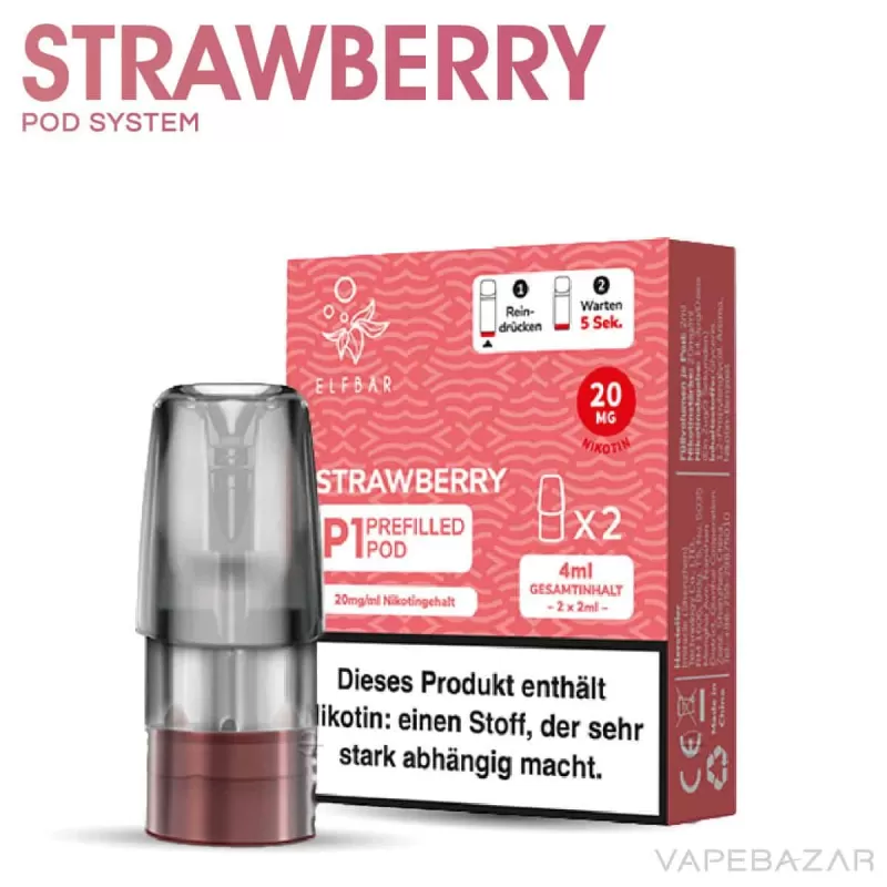 Elf Bar Mate 500 – Strawberry – Prefilled Liquid Pod – 2er Pack - 500 mAh - Image 2