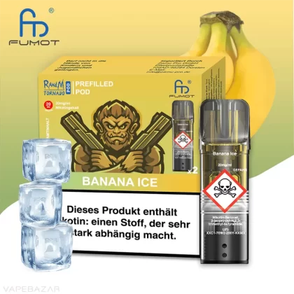 RandM Tornado Pods – Banana Ice (2er Pack) - RandM / Ice / Banane / ca. 1200 insgesamt / 20mg/ml