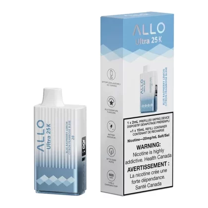 Allo Ultra 25K Disposable Vape Device – Blue Raspberry Lemon 17ml - Nicotine Strength#20mg/ml