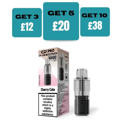 Cherry Cola Crystal Pro CP10k Prefilled Pods - £4.99 or 3 For £12 - Cherry Cola
