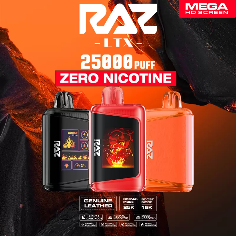 RAZ LTX 25K Zero Nicotine Disposable Device – 25,000 Puffs - Razzle Dazzle (0% Nic)