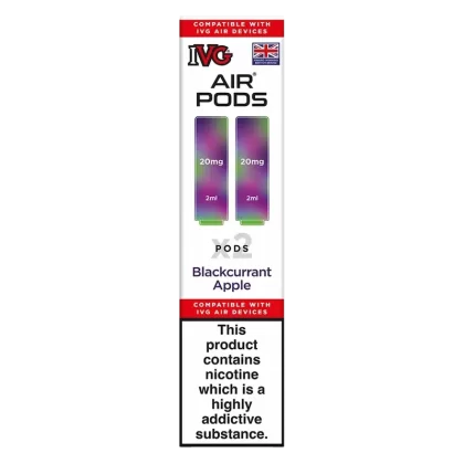 IVG Air Prefilled Pods - Flavour#Blackcurrant Apple>Blue Raspberry Cherry>Blue Raspberry Ice>Blue Razz Plum>Blue Sour Raspberry>Classic Menthol>Fizzy Cherry>Fizzy Cola>Fizzy Lemon>Fizzy Oran