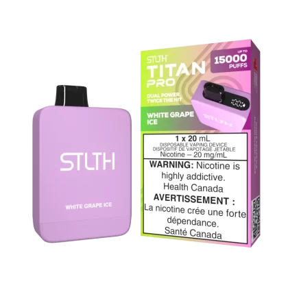 STLTH TITAN PRO - White Grape Ice - 20 mg/mL (wholeseller) - Excise ON, 20 mg/mL - ON