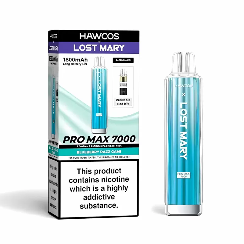 Hawcos x Lost Mary Pro Max 7000 Pod Kit - Blueberry Sour Raspberry - Image 3