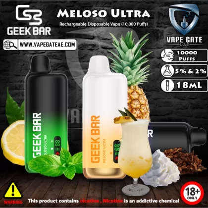 Geek Bar Meloso Ultra Rechargeable Disposable Vape (10,000 Puffs) - 20 mg / Blueberry Ice
