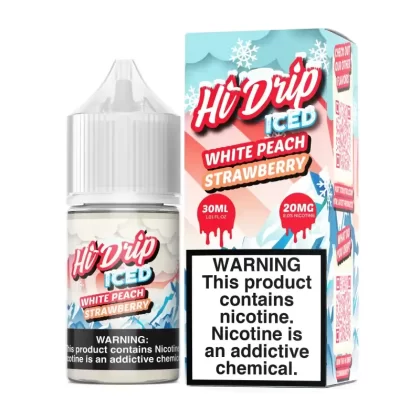 Hi-Drip Iced White Peach Strawberry 30ml Nic Salt Vape Juice - Vape Product, Vape Product